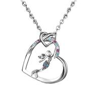 SUPAC Heart of the Sea Mermaid Pendant Necklace, Starfish and Blue Fin - with Multiple Colors, Adjustable, Zinc Glass, No Gemstone