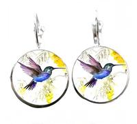 SUPAC Stunning Hummingbird Pendant Necklace - Two Humming Birds Searching for Flower - Fashionable Alloy Jewelry with Delicate Details - Birthday, Party, Gift Idea for Her, Adjustable, Stainless Steel