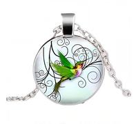 SUPAC Stunning Hummingbird Pendant Necklace - Two Humming Birds Searching for Flower - Fashionable Alloy Jewelry with Delicate Details - Birthday, Party, Gift Idea for Her, Adjustable, Stainless Steel