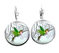 SUPAC Stunning Hummingbird Pendant Necklace - Two Humming Birds Searching for Flower - Fashionable Alloy Jewelry with Delicate Details - Birthday, Party, Gift Idea for Her, Adjustable, Stainless Steel