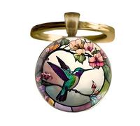 SUPAC Stunning Hummingbird Pendant Necklace - Two Humming Birds Searching for Flower - Fashionable Alloy Jewelry with Delicate Details - Birthday, Party, Gift Idea for Her, Adjustable, Stainless Steel