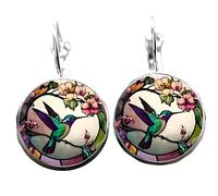 SUPAC Stunning Hummingbird Pendant Necklace - Two Humming Birds Searching for Flower - Fashionable Alloy Jewelry with Delicate Details - Birthday, Party, Gift Idea for Her, Adjustable, Stainless Steel