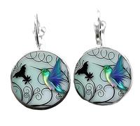 SUPAC Stunning Hummingbird Pendant Necklace - Two Humming Birds Searching for Flower - Fashionable Alloy Jewelry with Delicate Details - Birthday, Party, Gift Idea for Her, Adjustable, Stainless Steel