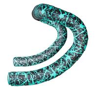 Supacaz Bar Tape - Super Sticky Kush - Splat - Celeste + Celeste Star Plugz - Cycling Handlebar Tape