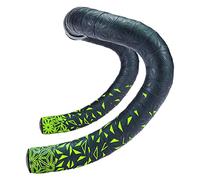 Supacaz Sticky Kush Star Fade Bar Tape - Neon Yellow + Ano Black Plugs One Size