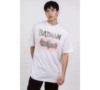 Supacult Men's DC Comics Batman Scribble Logo T-Shirt in White | Size: 2XL Supacult White 2XL