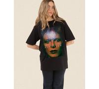 Supacult Women's David Bowie Moonage Music T-Shirt in Black | Size: Small Supacult Black S