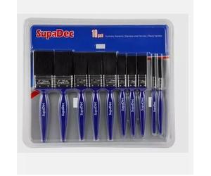 SupaDec 10 Pieces Brush Set DIY Decorating Wall Paste Brush Black Bristle With Stainless Steel Ferrule Plastic Handles Multi-Purpose Paint Brushes Decorator Ceiling Walls, Ceilings & Furniture
