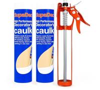 SupaDec 2 × Decorators Caulk 300ml with Caulking Gun | Flexible Filler & Sealant Set for Gaps, Cracks & Joints | Smooth Finish, Paintable, Easy Application Bundle