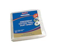 SupaDec Absorbent Cotton Twill Dust Sheet 1.8m x 0.9m Water Resistant (1 Pack)
