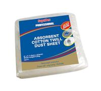 SupaDec Absorbent Cotton Twill Dust Sheet - 6ft x 3ft | Water Resistant Cover Sheet | Heavy Duty Washable Dust Sheet with Anti-Slip Backing | Reusable Protective Cover for Painting - & DIY Projects