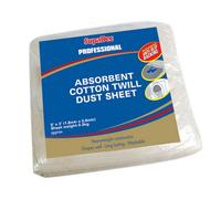 Supadec Absorbent Cotton Twill Dust Sheet Off-White (One Size)