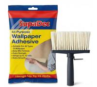 SupaDec All Purpose Wallpaper Adhesive & Paste Brush Bundle | Hangs up to 15 Rolls | Suitable for All Wallpaper Types | Fast Mix Extra Smooth Formula