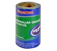 SupaDec Aluminium Oxide Sanding Paper Roll - 3m | Extra Coarse 40 Grit | Heavy-Duty E-Weight Backing | Long-Life Resin Bonded Sandpaper | For Machine Sanding & Surface Preparation | 93mm Wide
