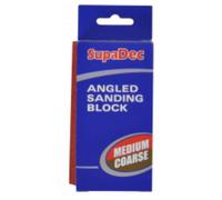 Supadec Angled Sanding Block - Medium Coarse Reusable Sanding Sponge For Wood - Metal & Plastic Surfaces