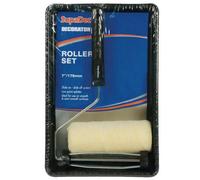 Supadec Cage Frame Paint Roller & Tray Set 7 Inch - Roller Refill Low Splatter, Ideal For Emulsion On Smooth & Semi Smooth Surface