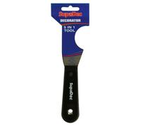 SupaDec Decorator 5 in 1 Tool Scraper | Multi-Purpose Scraper - Lid Lever - Roller Cleaner - Raker & Draw Scraper | Heavy Duty Scale Tang Decorating Tool for Paint & Surface Preparation
