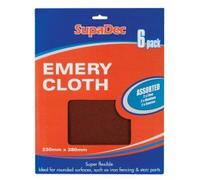 SupaDec Decorator Emery Cloth Assorted Pack Of 6 364970