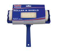 SupaDec Decorator Paint Roller & Shield - 9" x 1.5" (225mm x 38mm) | Shielded Roller Frame | Reduce Splatter | Polyester Refill | Ideal for Emulsion & Masonry Paints on Smooth & Semi-Smooth Surfaces