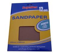 SupaDec Decorator Sandpaper Assorted Pack of 12 468198