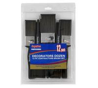 Supadec Decorators Paint Brush Set, Pack Of 12 - Professional Contractor Brushes With Stainless Steel Ferrules & Plastic Handles
