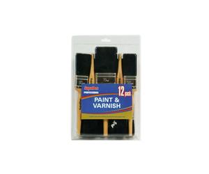 SupaDec DIY Decorating Professional Paint Varnish Brush Pack 12x