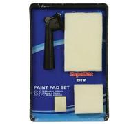 Supadec Diy Paint Pad 5 Pcs Set With Click-Lock Handle - Sash Wand & Tray - Paint Pad Set Includes 3 Sizes Of Paint Pads
