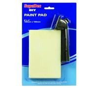 SupaDec DIY Paint Pad with Handle - 6" x 4" Inch / 150mm x 100mm | Click & Lock Paint Pad Applicator | Smooth & Even Finish | Premium Pad Refill - Ideal for Walls & Ceilings | Easy-Grip Handle