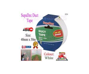 SupaDec Duct Gaffer Waterproof Repair Cloth Tape 48mm x 50m White