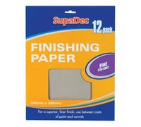 SupaDec Finishing Paper - 12 Sheets | Fine 320 Grit Abrasive Sandpaper | Premium Finishing Papers for Smooth Scratch-Free Finishes on Wood - Paint - Metal & Lacquered Surfaces