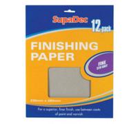 Supadec Finishing Paper - Pack Of 12 - Sanding Sheets - Fine Grit Sheets For Scratch-Free Sanding On Wood & Lacquered Surfaces