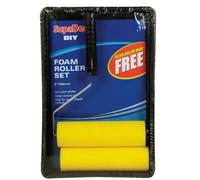 Supadec Foam Paint Roller & Tray Set 9 Inch - Emulsion Roller With Cage Frame & Large Tray For Smooth Surfaces - Low Splatter Kit
