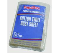 Supadec Heavy Duty Cotton Twill Dust Sheet 12Ft X 12Ft - Washable - Reusable Dust Sheets Protection For Floors - Hallways & Stairs