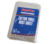 Supadec Heavy Duty Cotton Twill Dust Sheet 12Ft X 9Ft - Washable - Reusable Dust Sheets Protection For Floors - Hallways & Stairs