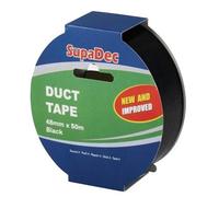 Supadec Heavy Duty Duct Tape Black, 48mm X 50M - Waterproof Vinyl Cloth Tape - Repair & Maintenance Extra Strong Tape