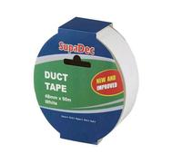 Supadec Heavy Duty Duct Tape White, 48mm X 50M - Waterproof Vinyl Cloth Tape - Repair & Maintenance Extra Strong Tape
