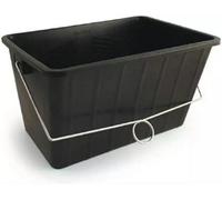 Supadec Large Paint Scuttle Rectangular Plastic Paste Water Bucket Tubs Container With Metal Handle Rollers Ribbed - Black, 15L