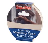 Supadec Low Tack Masking Tape 38mm X 50M - Repositionable Painters Tape - Premium Masking Tape For Delicate & Textured Surfaces