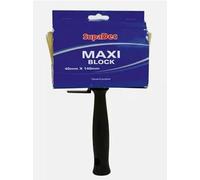 SupaDec MAXI BLOCK Brush DIY Decorating Wall Emulsion & Paste Brush White Bristle With Stainless Steel Ferrule Multi-Purpose Paint Brush Decorator Ceiling Walls, Ceilings & Furniture (40mm x 140mm)