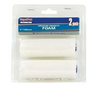Supadec Medium Density Foam Mini Roller Refills Pack Of 2 - 4 Inch, 100mm - Decorator Sleeves For Smooth Paint Application