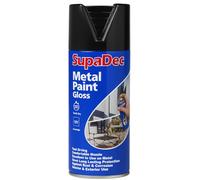 Supadec Metal Paint Smooth Gloss Black 400ml Aerosol | Direct to Rust Spray Paint for Metal Surfaces | Durable, Corrosion Resistant, Long Lasting Gloss Finish | Indoor & Outdoor Use