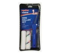 Supadec Mini Paint Roller Set 4 Inch, 100mm - Complete Kit With Foam & Long Pile Refills For Smooth & Semi-Rough Surfaces