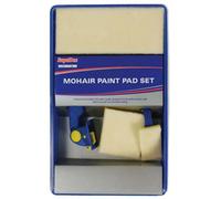 Supadec Mohair Paint Pad Refill 5 Piece Set - With Click-Lock Handle - Sash Wand & Paint Tray - Ideal For Smooth Paint Application