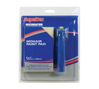 SupaDec Mohair Paint Pad with Handle - 6" x 4" | Click & Lock Multi-Positional Handle | Smooth Even Coverage | Ideal for Walls - Ceilings & Decorative Coatings | 150mm x 100mm Painting Pad