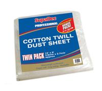 Supadec Pro Cotton Twill Dust Sheets (Pack Of 2) White (Pack Of 2)