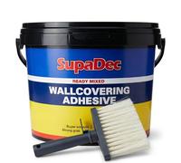 SupaDec Ready Mixed Wallpaper Adhesive 2.5kg & Paste Brush Bundle | No Mixing Required | Strong Grab & Easy Slide | Suitable for Vinyl, Embossed & Paste the Wall Coverings | Hangs up to 3 Rolls