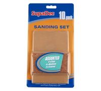 SupaDec Sanding Block with 10 Sanding Sheets | Cork Sanding Block for Woodworking - Paint Preparation - Plaster Keying & DIY Surface Finishing | General Purpose Hand Sanding Block & Sheets Set