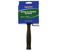 SupaDec Shed & Fence Block Brush - 4"/100mm | Heavy Duty Paint Brush for Rough Timber | Polyester Filaments | Stainless Steel Ferrule | Plastic Handle with Hanging Hole & Bucket Rest
