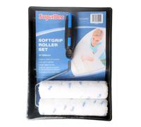 Supadec Softgrip Paint Roller Set 9 Inch 255mm - 2 Roller Heads - Low Splatter, Large Tray, Ideal For Smooth & Semi Smooth Surface
