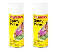 SupaDec Spray Paint, Multi-Purpose, Quick Dry Aerosol, Smooth Finish, High Coverage, Easy-to-Use DIY Paint for Home Improvement, Craft Projects & Decorative (Gloss White, 400ml, Pack of 2)